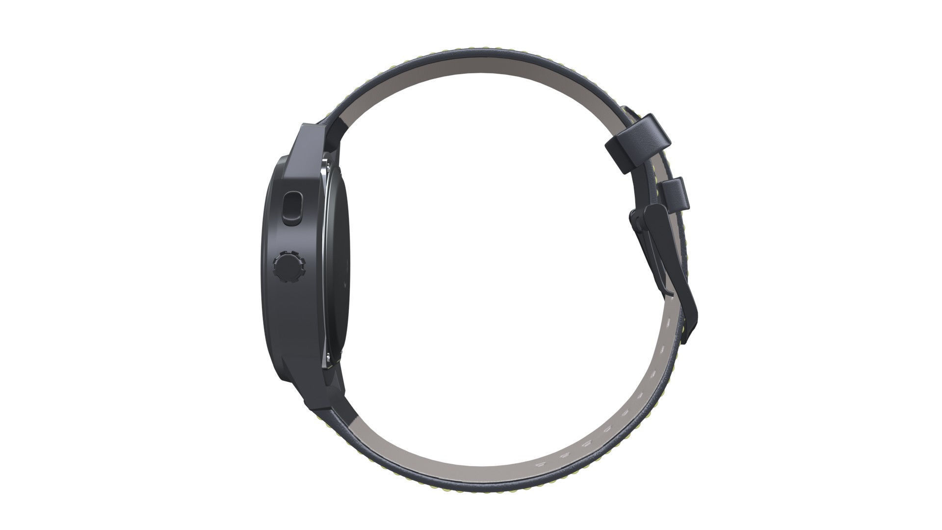 Hybrid Smartwatch with Black Low-poly 3D model_4