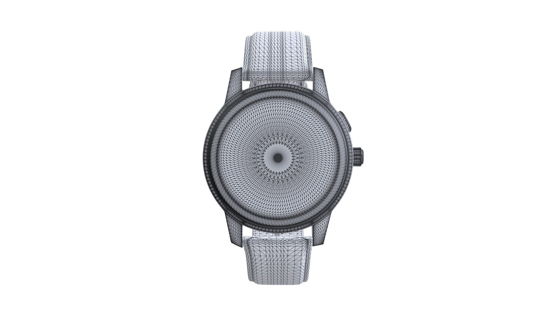 Hybrid Smartwatch with Black Low-poly 3D model_5
