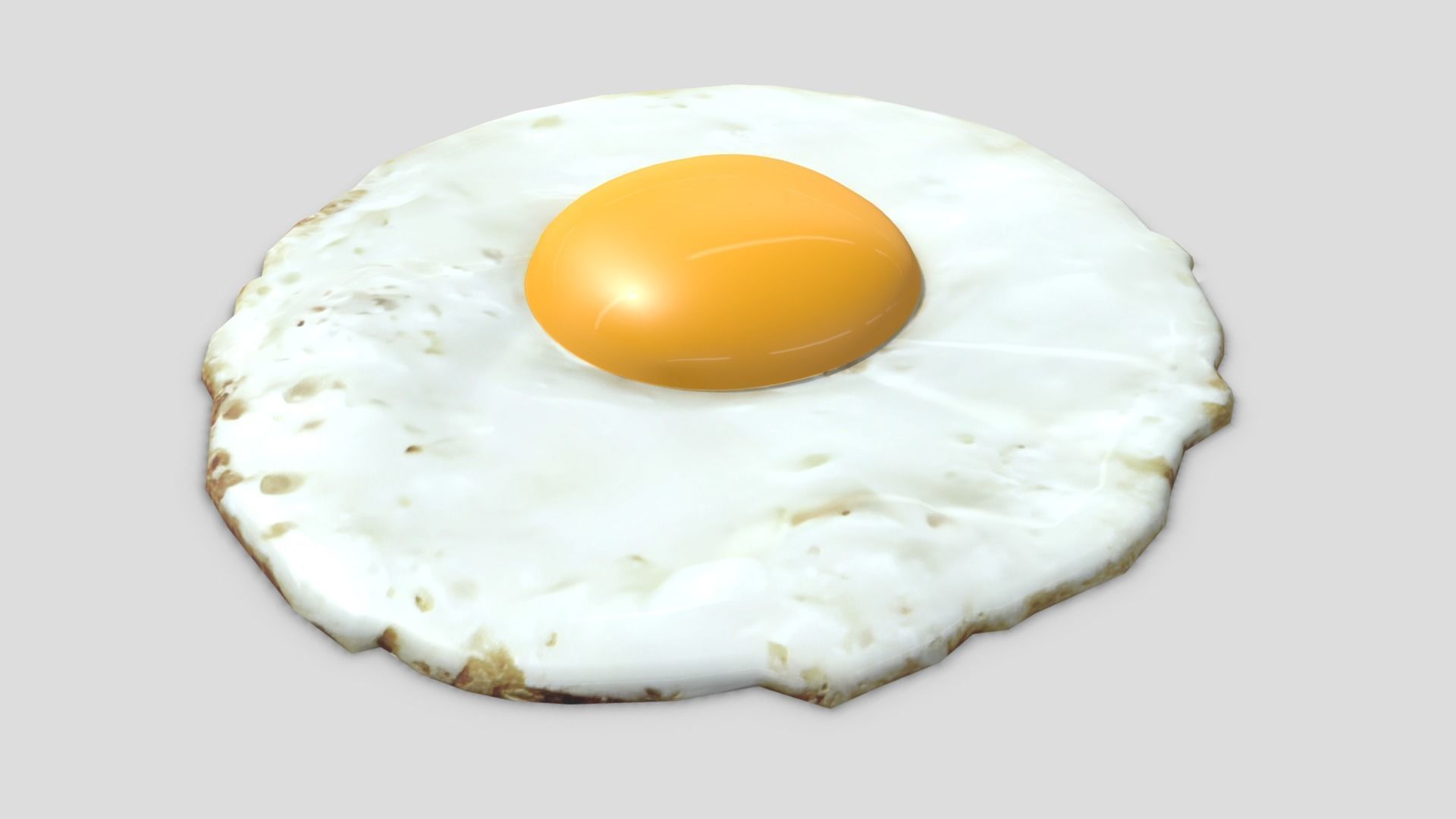 Fried Egg 2 Low-poly 3D model_3