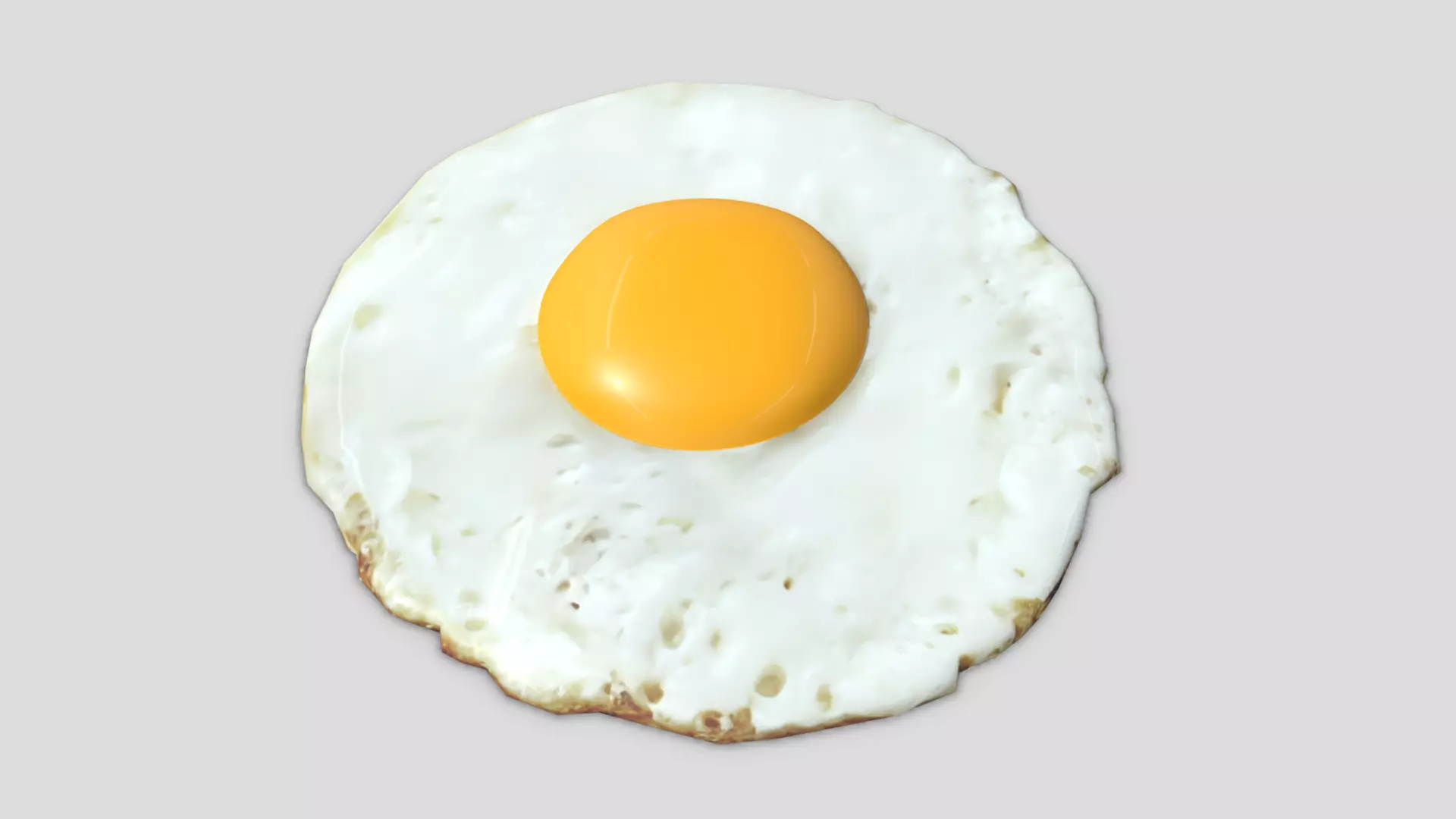 Fried Egg 2 Low-poly 3D model_0