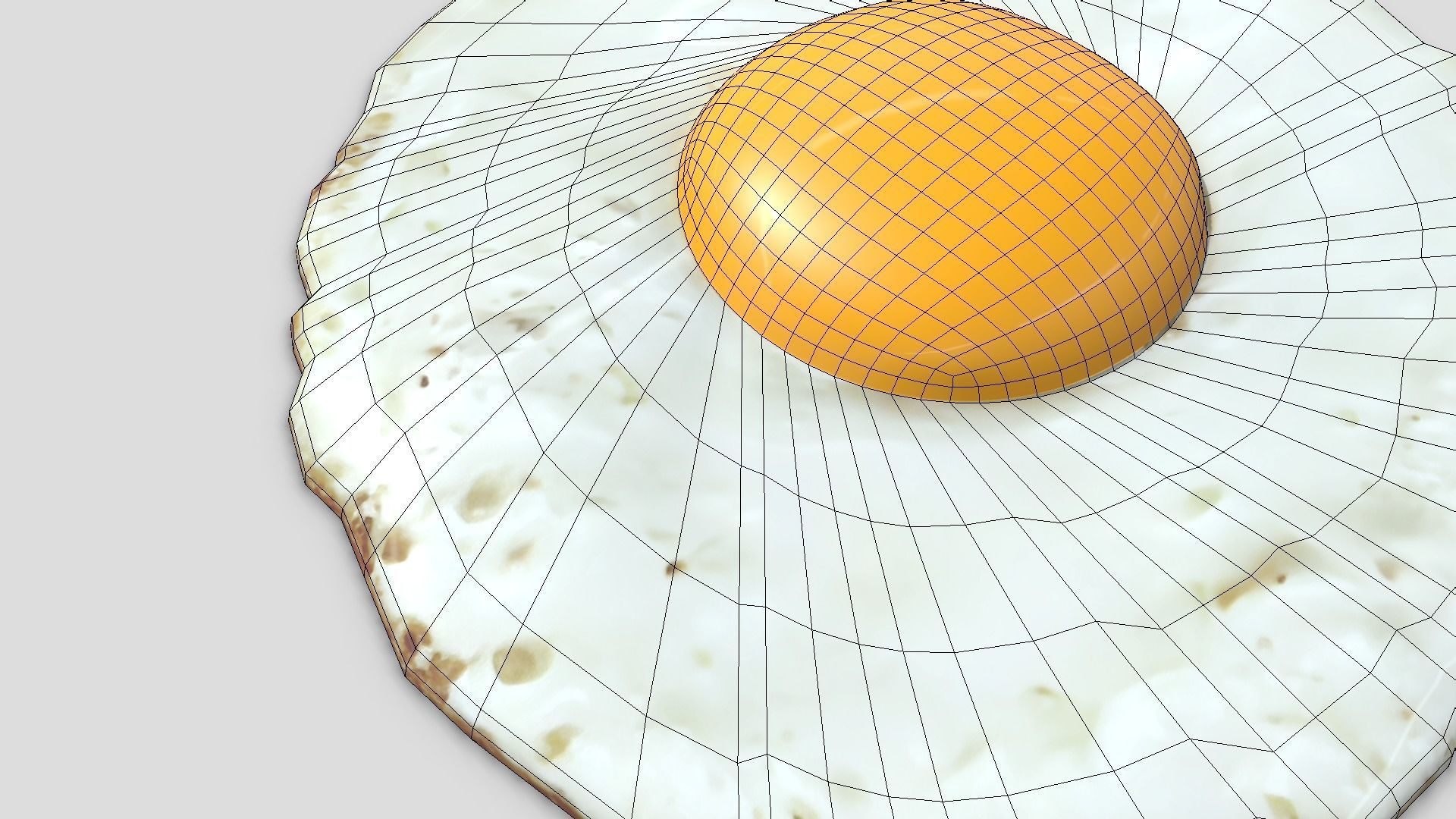 Fried Egg 2 Low-poly 3D model_10