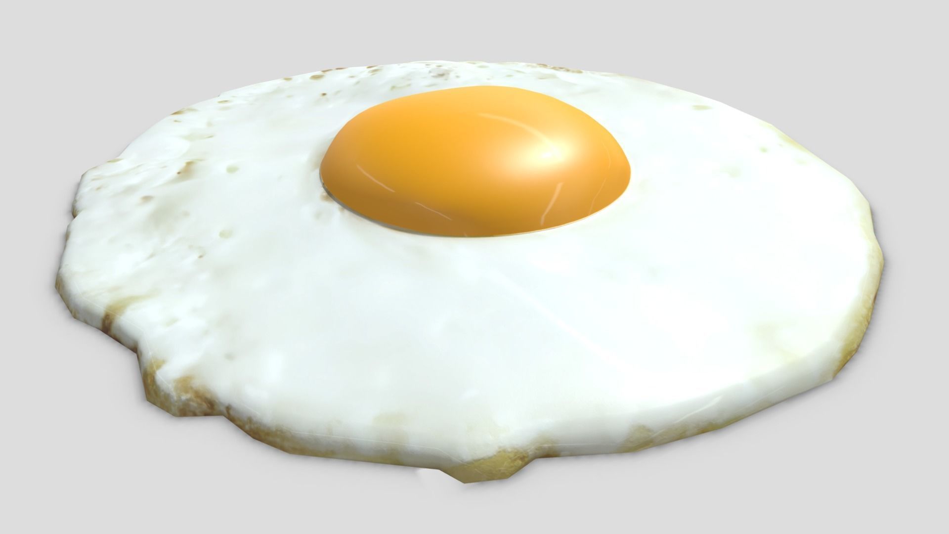 Fried Egg 2 Low-poly 3D model_7