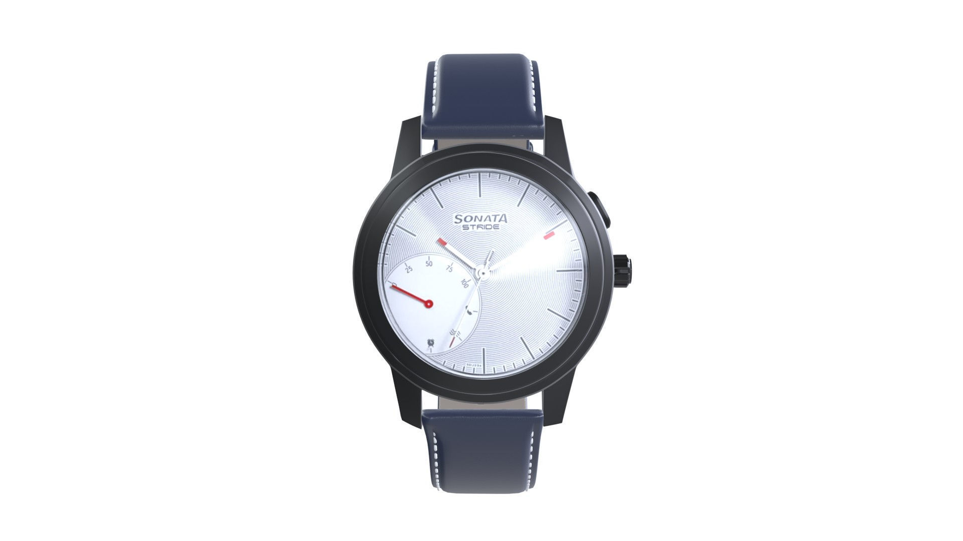 Hybrid Smartwatch with Blue Low-poly 3D model_1