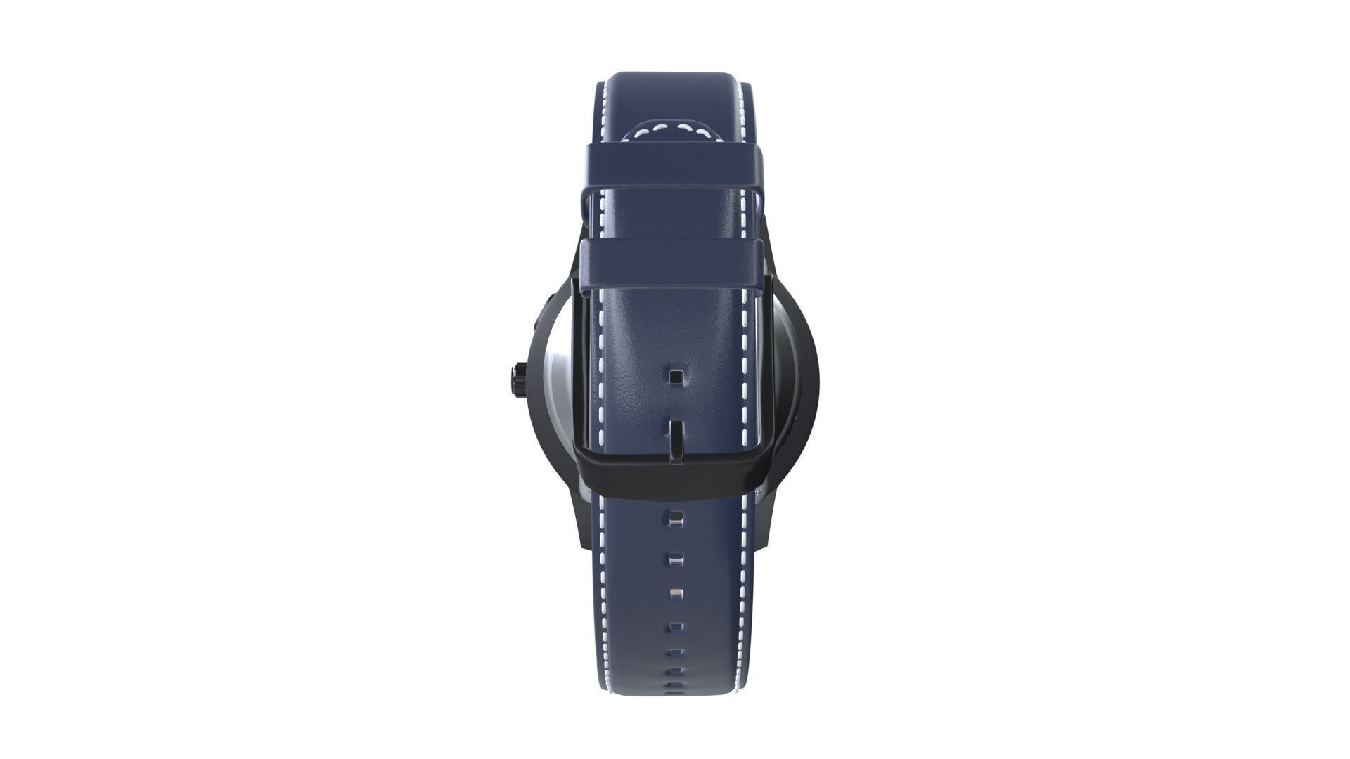 Hybrid Smartwatch with Blue Low-poly 3D model_2