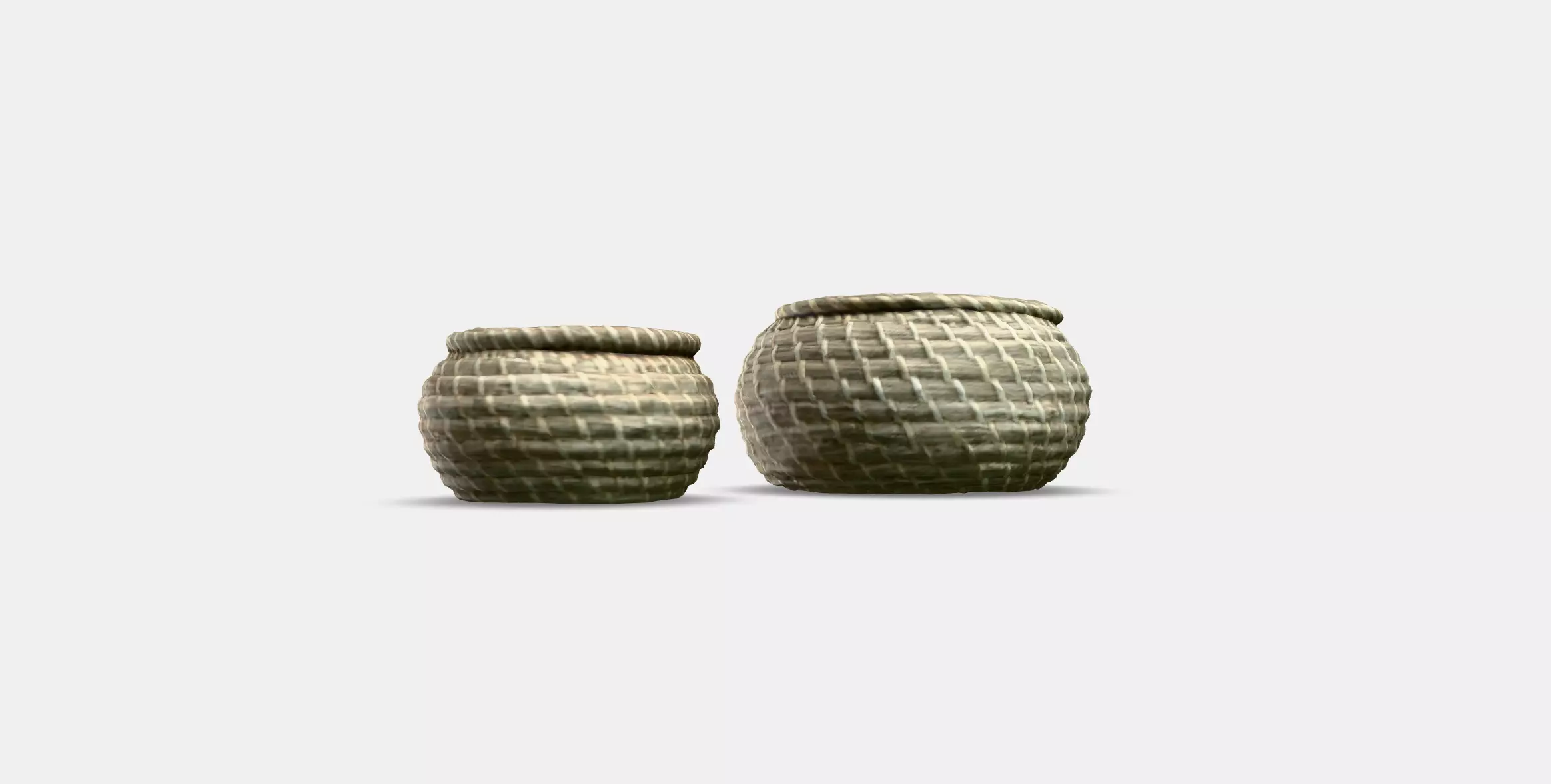 FRYKEN basket with lid set of 3 Low-poly 3D model