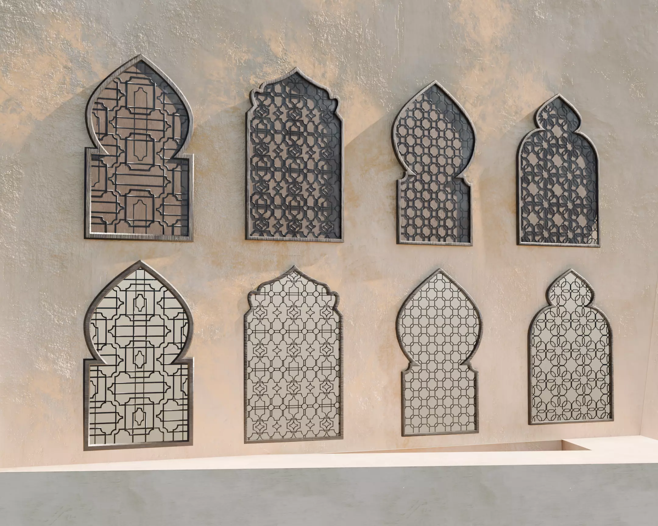 Islamic Window Shaders Patterns 3D model