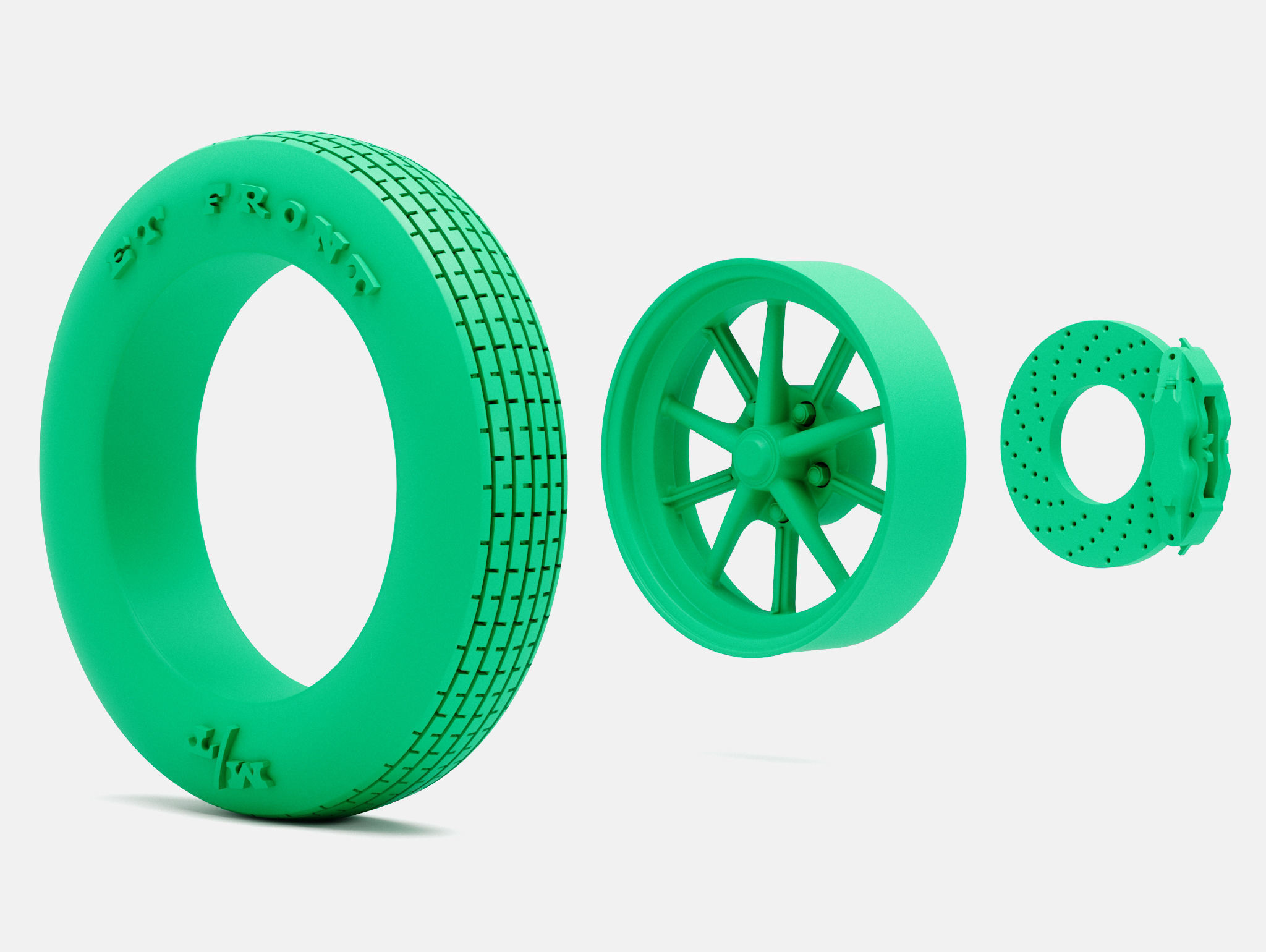 15x4 ET Gasser Wheel Mickey Thompson ET Front Tire 3D print model_5