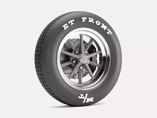 15x4 ET Gasser Wheel Mickey Thompson ET Front Tire 3D print model 15x4 ET Gasser Wheel Mickey Thompson ET Front Tire 3D print model