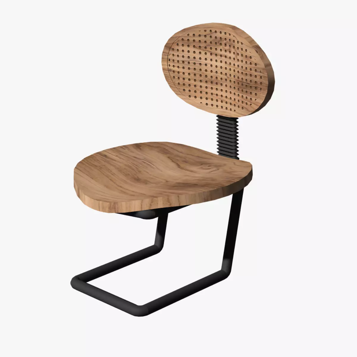 Fancy 3d Wooden chair as Furniture and interior modeling Free low-poly 3D model