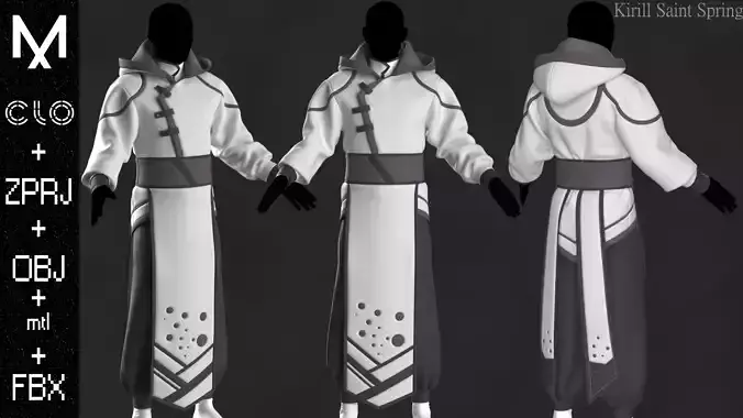 Medieval Outfit Marvelous designer Clo3d OBJ mtl FBX ZPRJ