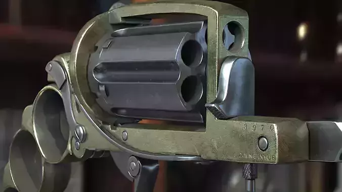 Apache revolver Low-poly 3D model Free low-poly 3D model