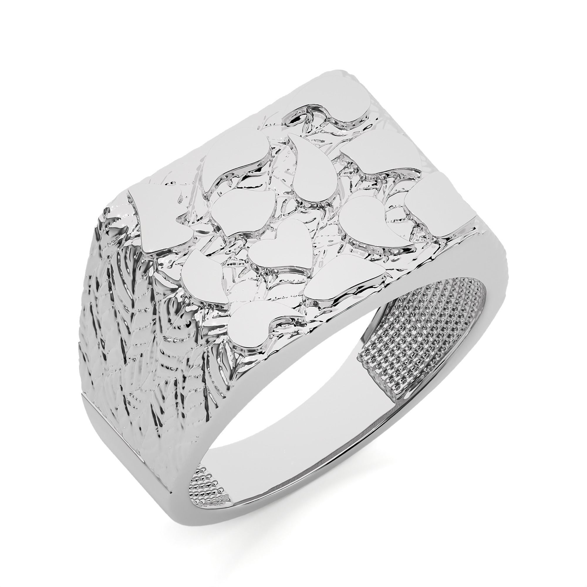 Mens Nugget Gold Ring 3D print model_2