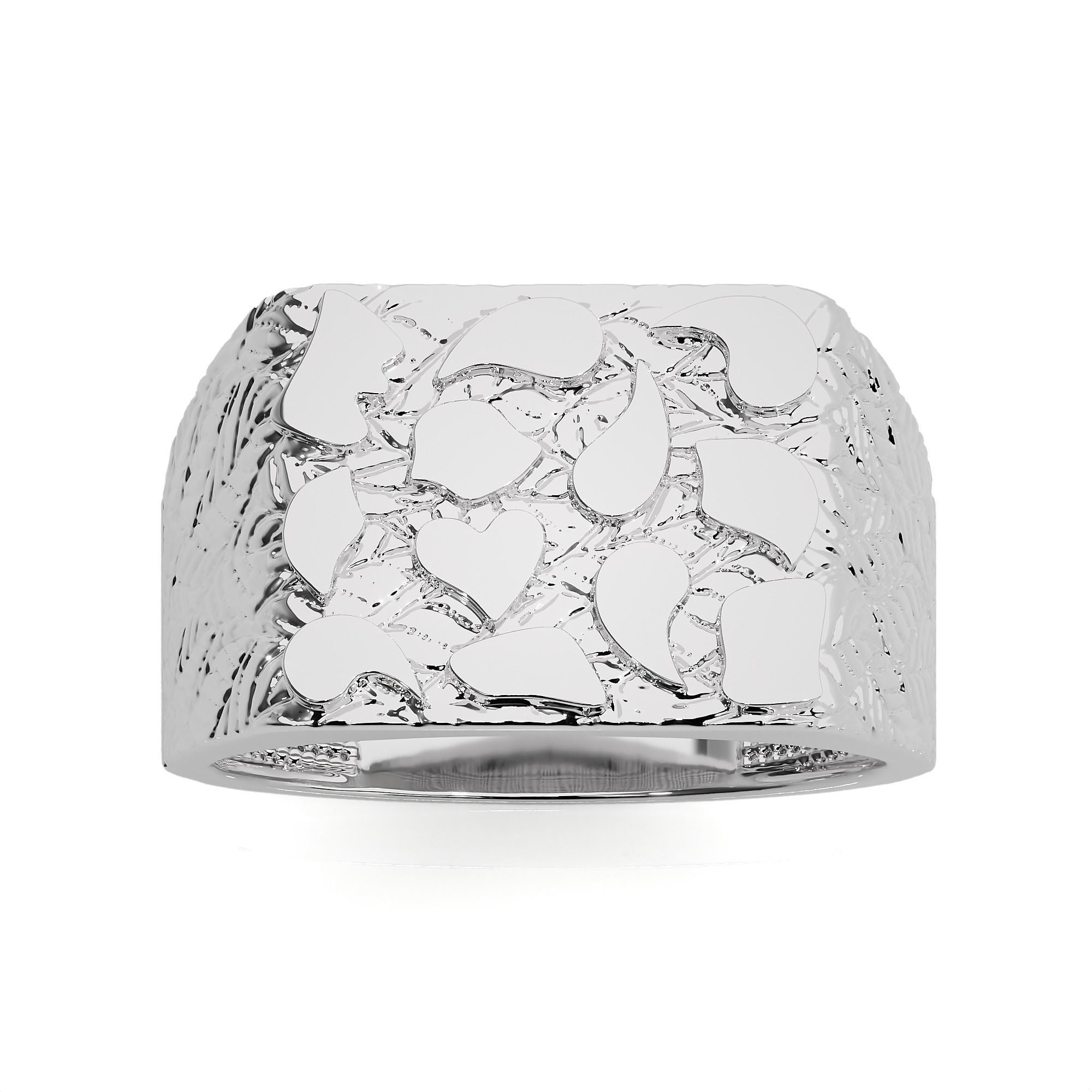 Mens Nugget Gold Ring 3D print model_5