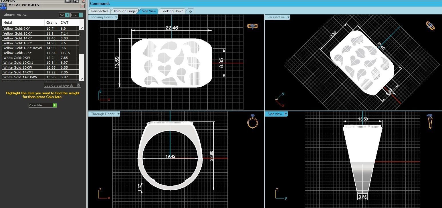 Mens Nugget Gold Ring 3D print model_3