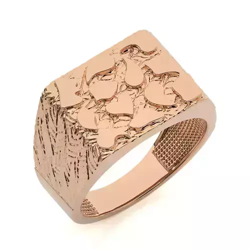 Mens Nugget Gold Ring  3D print model