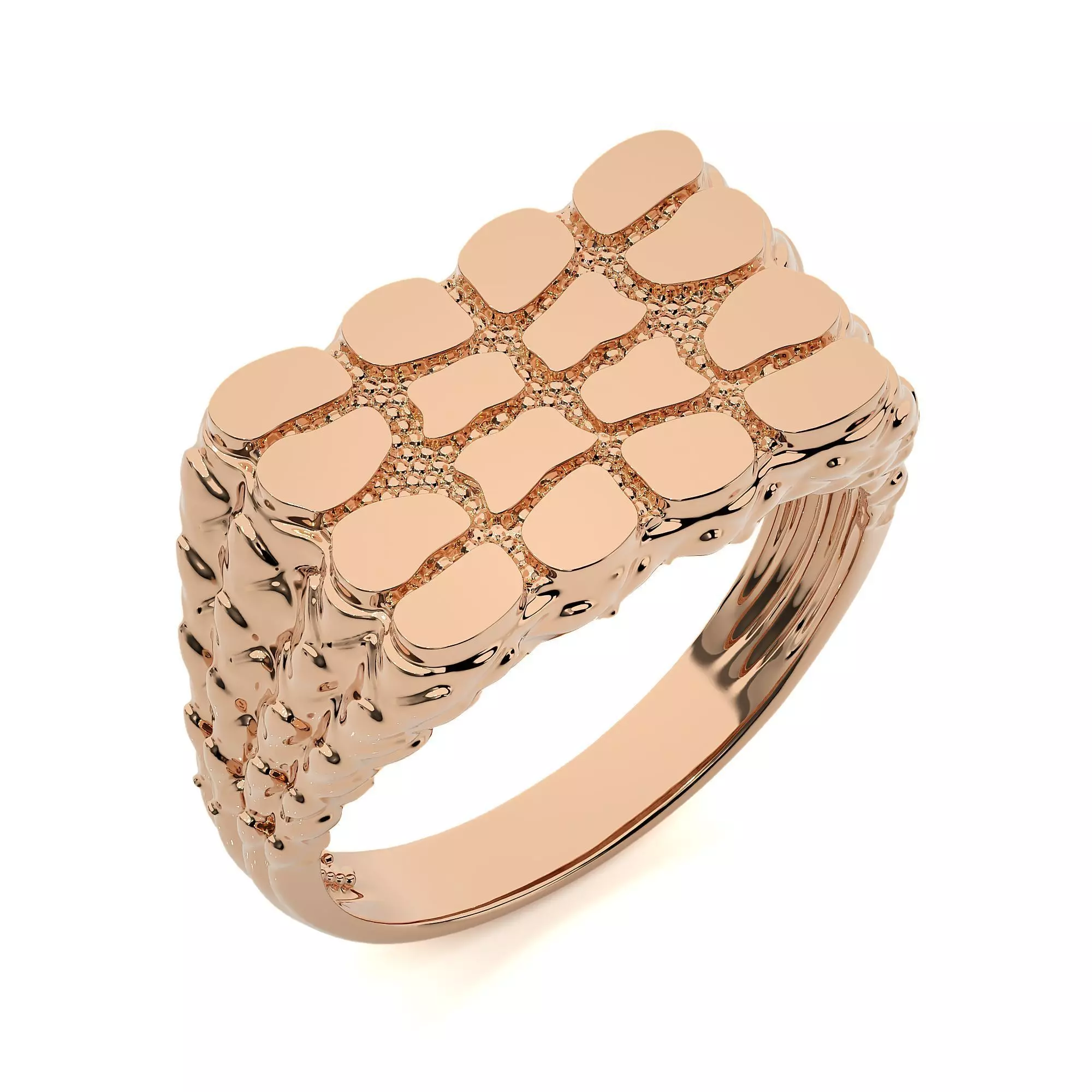 Mens Nugget Gold Ring 3D print model