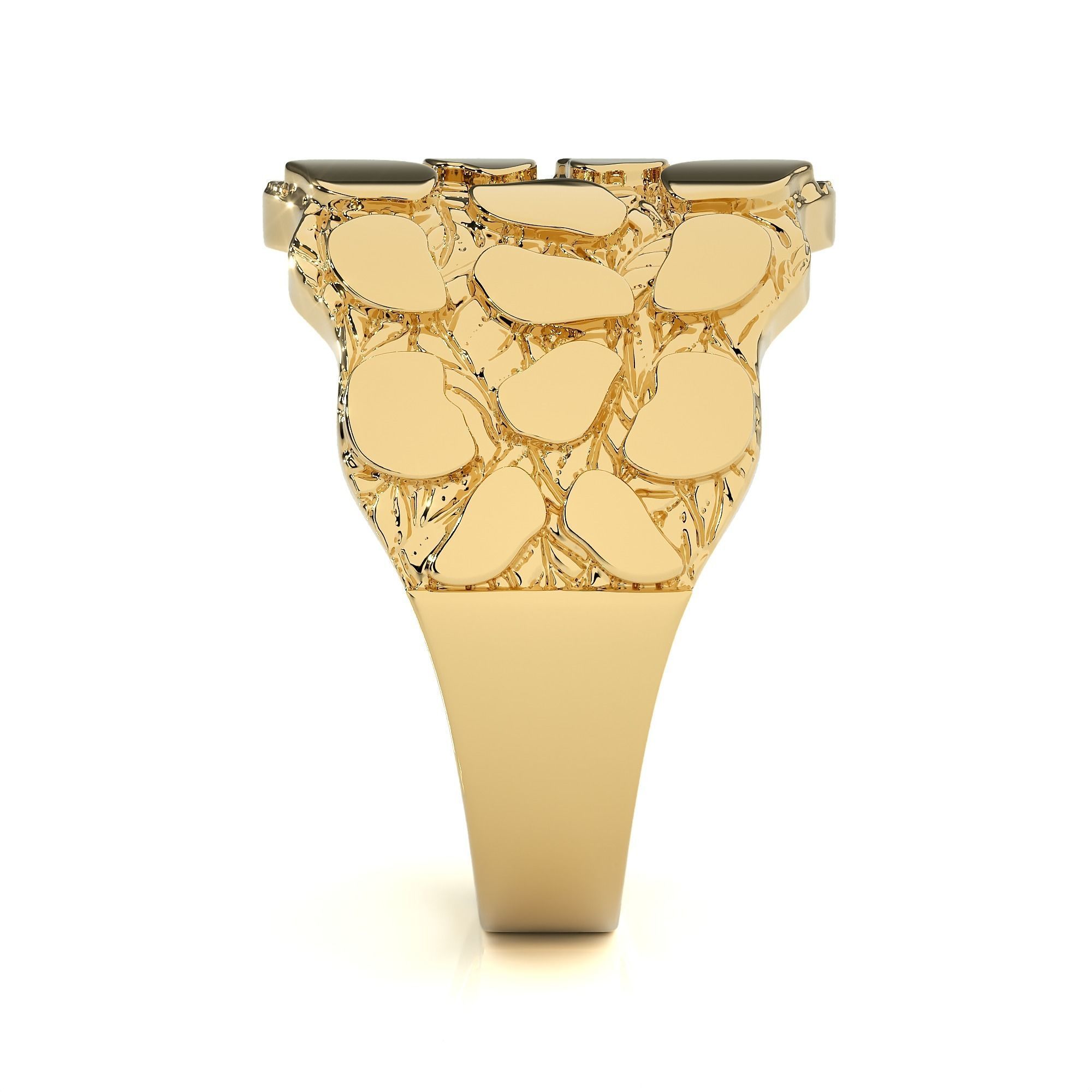 Mens Nugget Gold Ring Sizes 3D print model_10