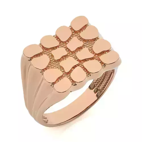 Mens Nugget Gold Ring  3D print model