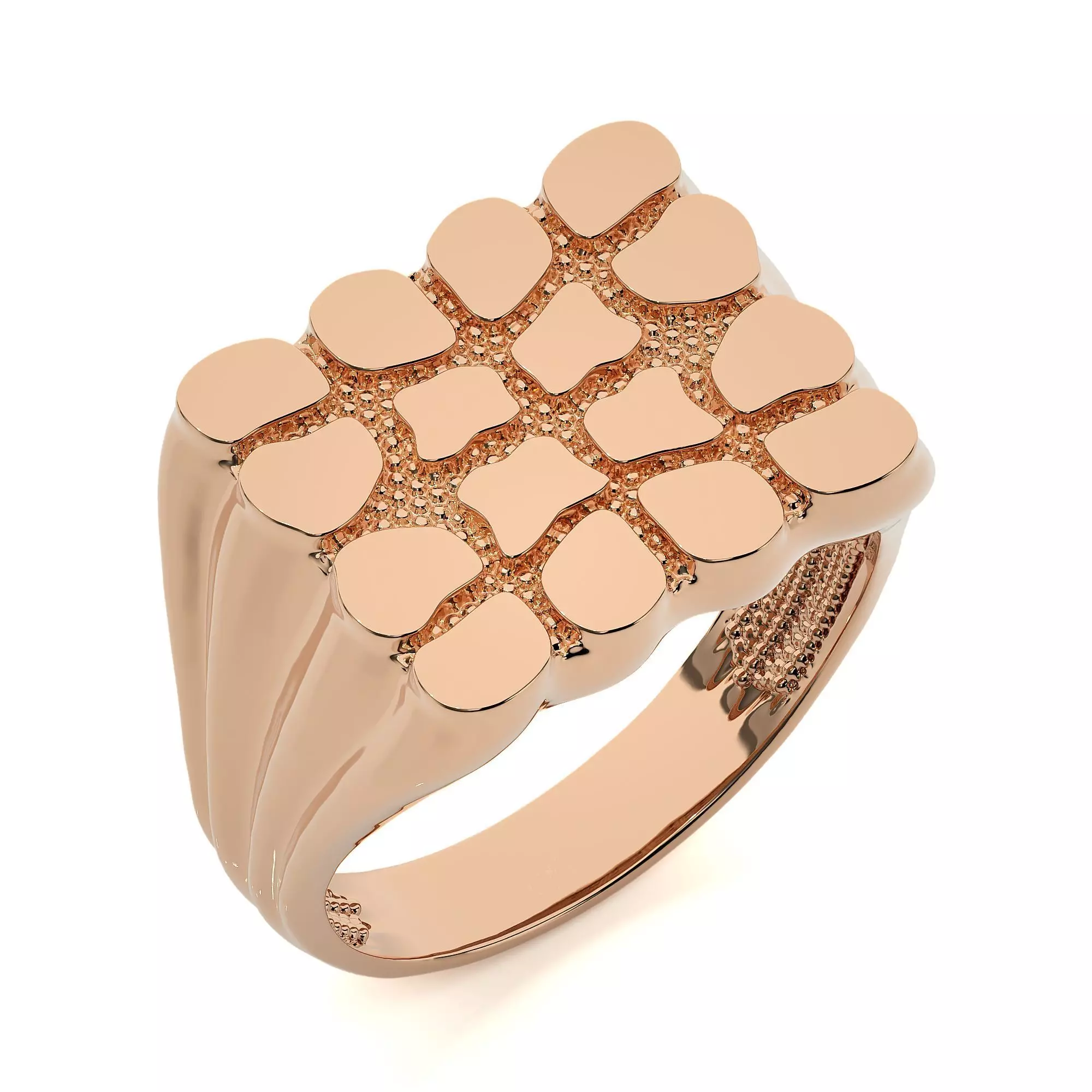 Mens Nugget Gold Ring 3D print model