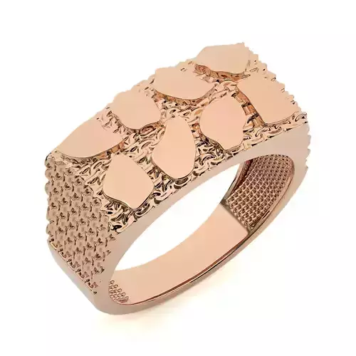 Mens Nugget Gold Ring 3D print model