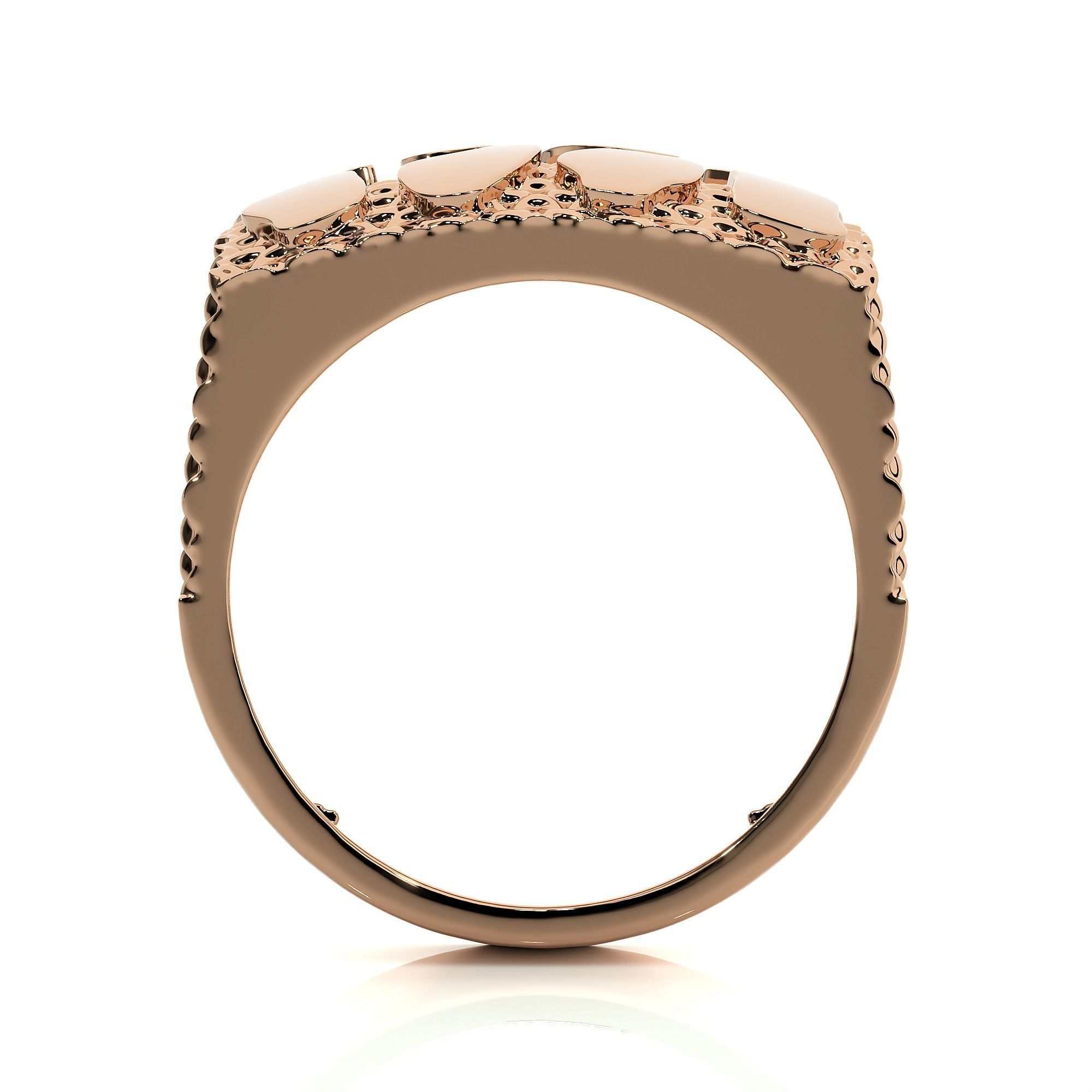 Mens Nugget Gold Ring 3D print model_10