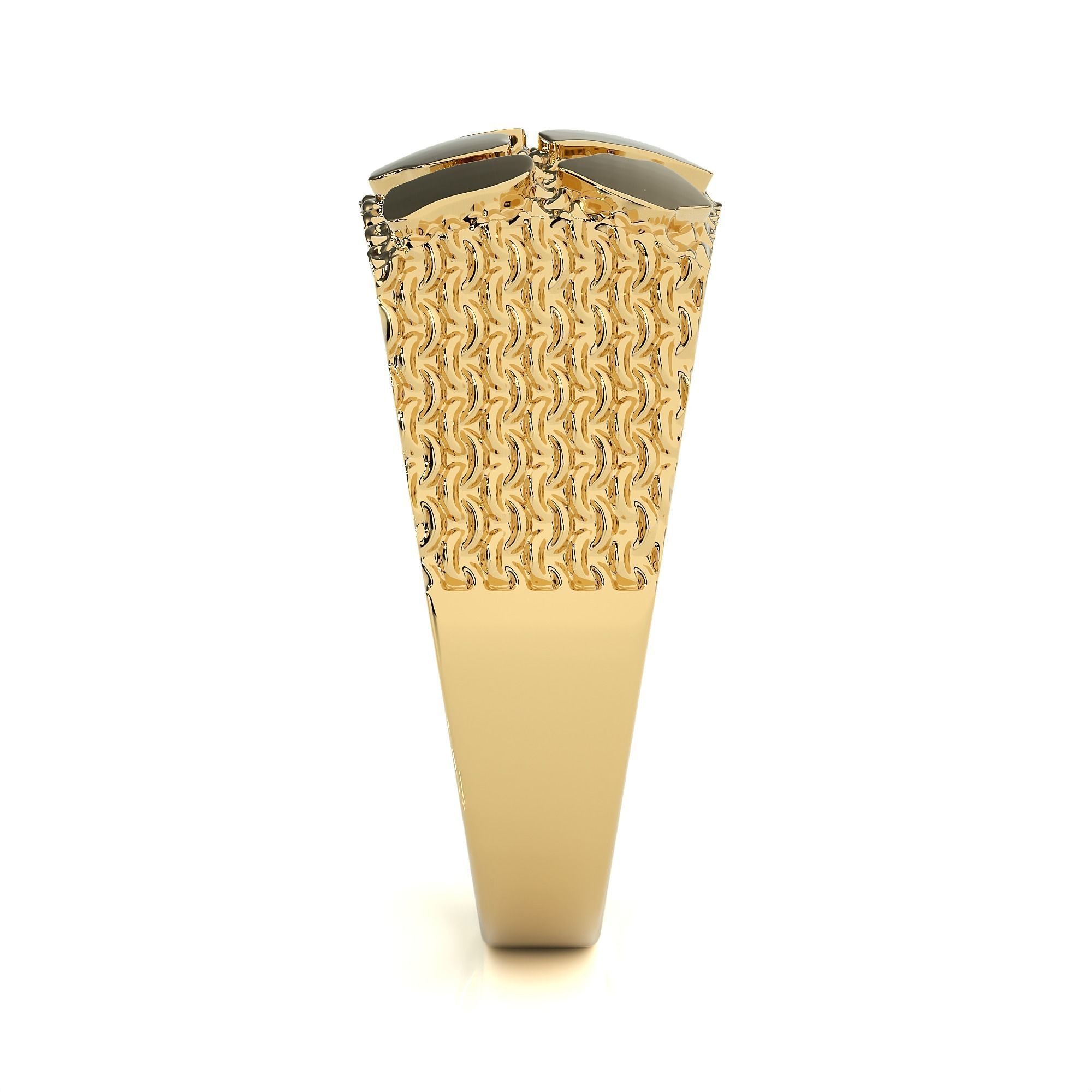 Mens Nugget Gold Ring 3D print model_9