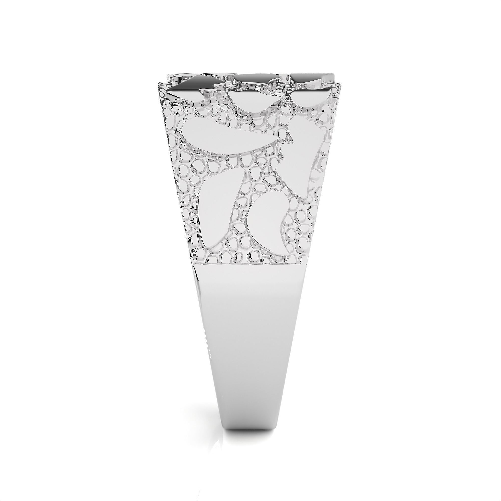 Mens Nugget Gold Ring 3D print model_8