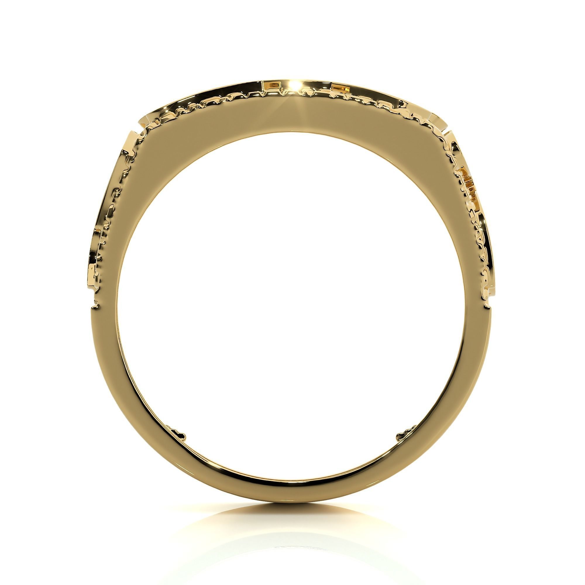 Mens Nugget Gold Ring 3D print model_12