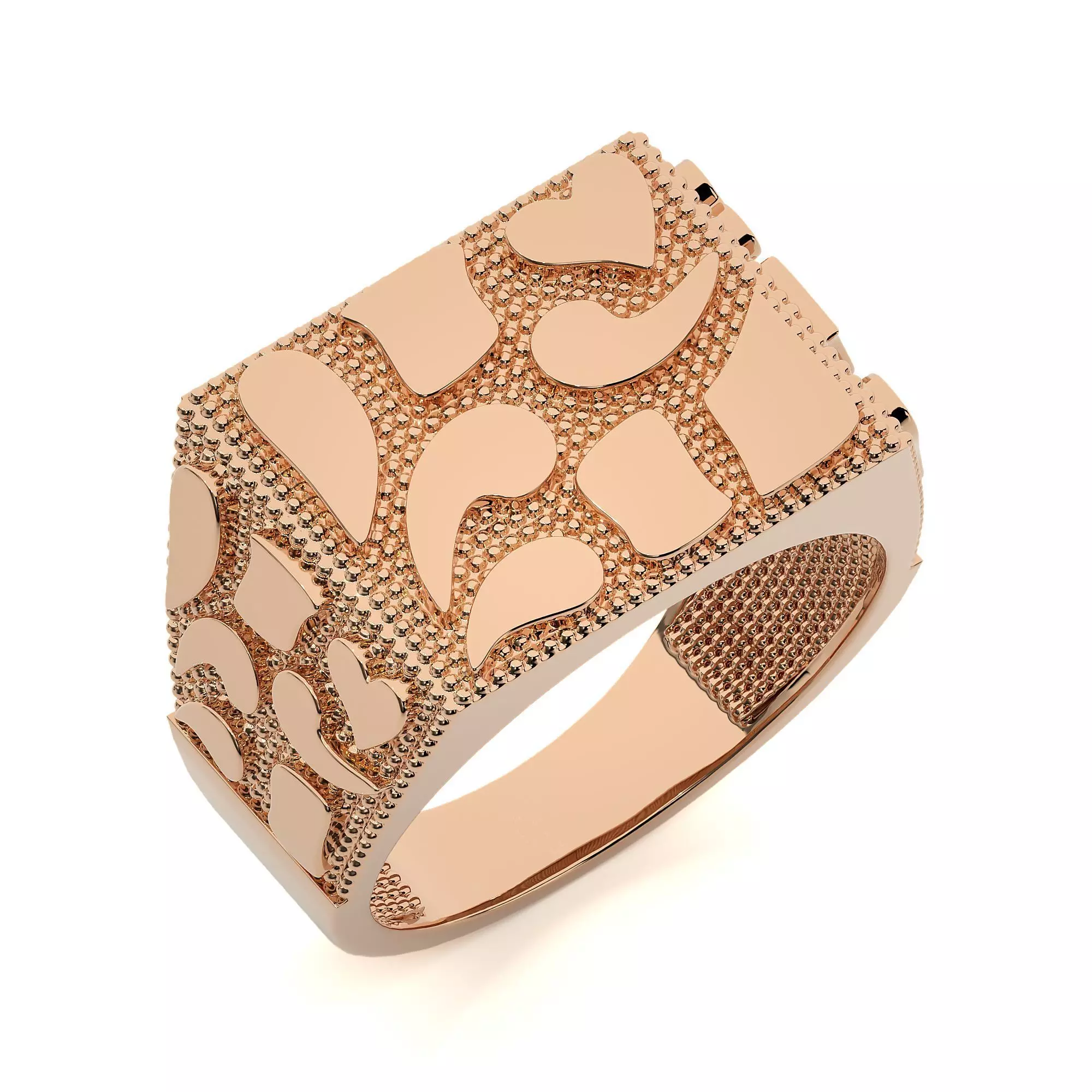 Mens Nugget Gold Ring 3D print model