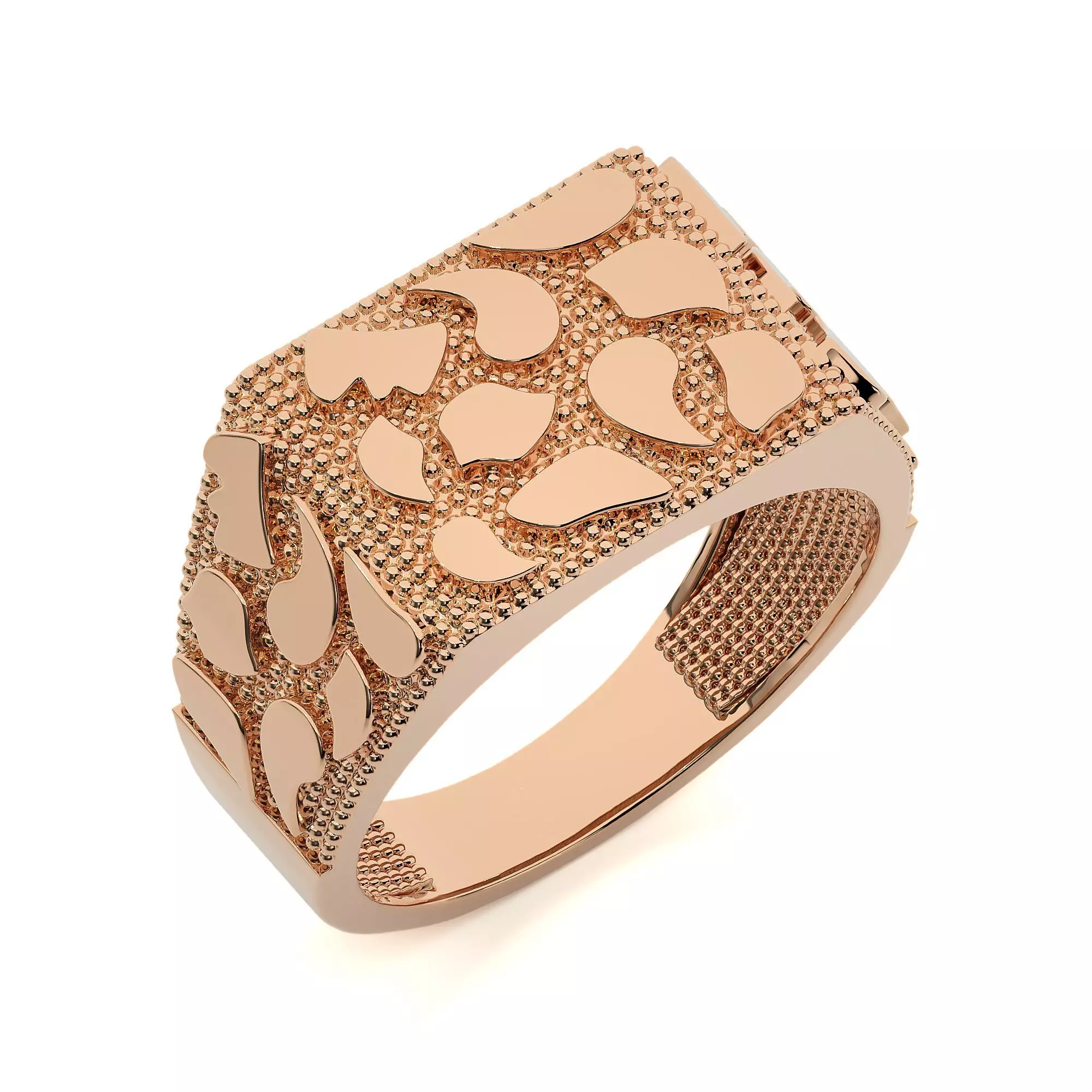 Mens Nugget Gold Ring 3D print model