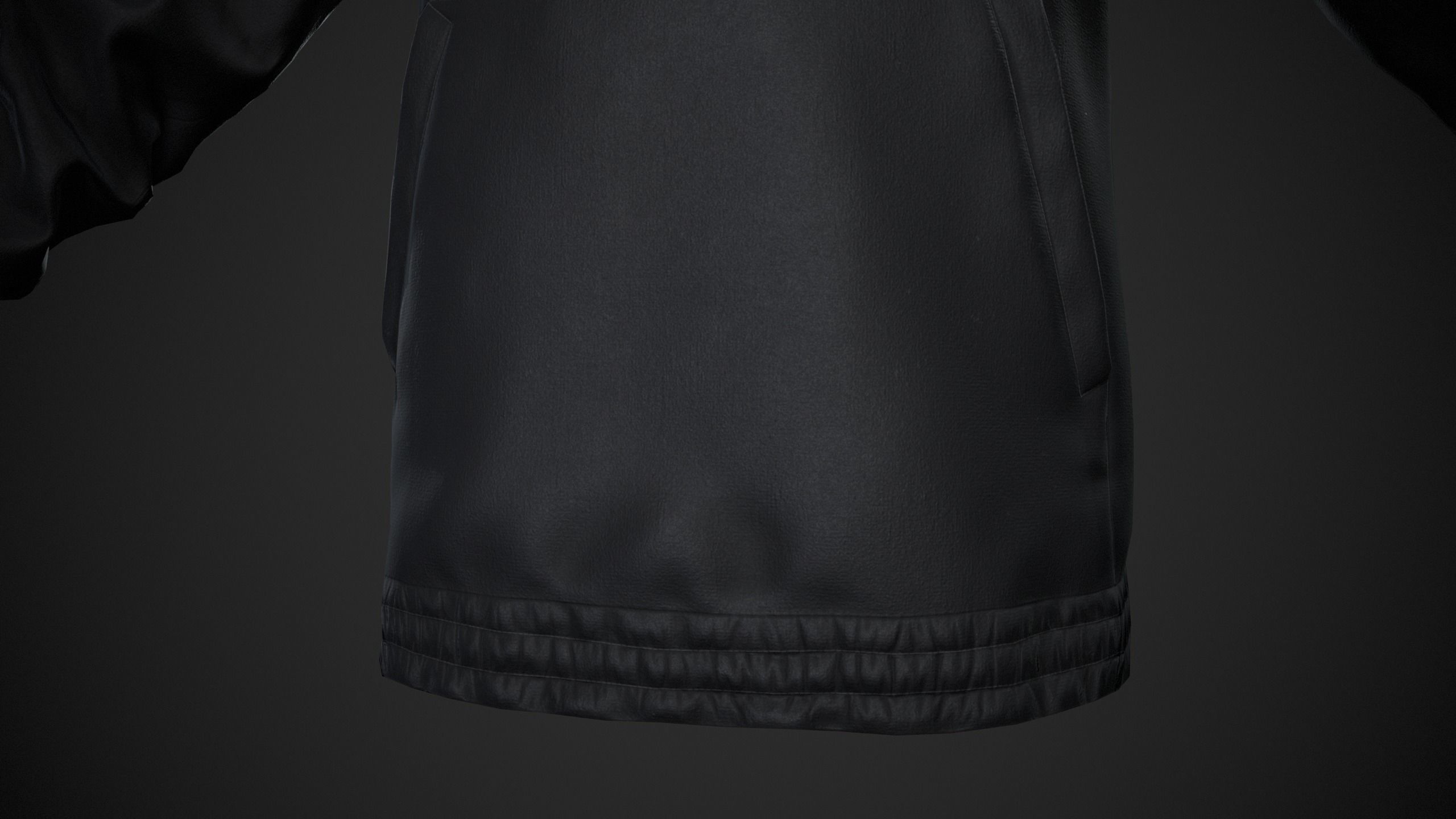 Black Snowboard Hoodie Style 2 Low-poly 3D model_8