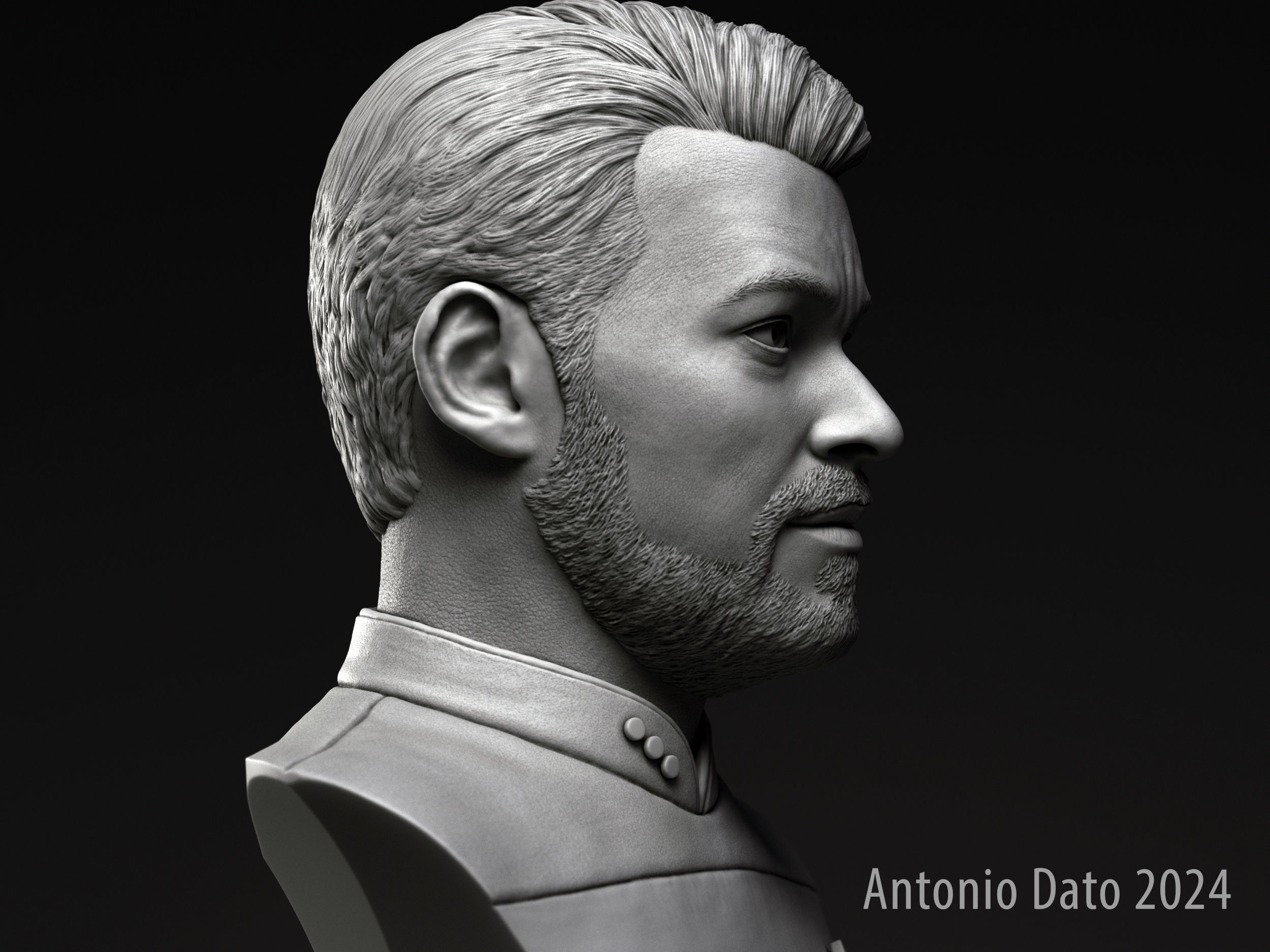 Jonathan Frakes as William Riker Bust Printable 3D Model 3D print model_9