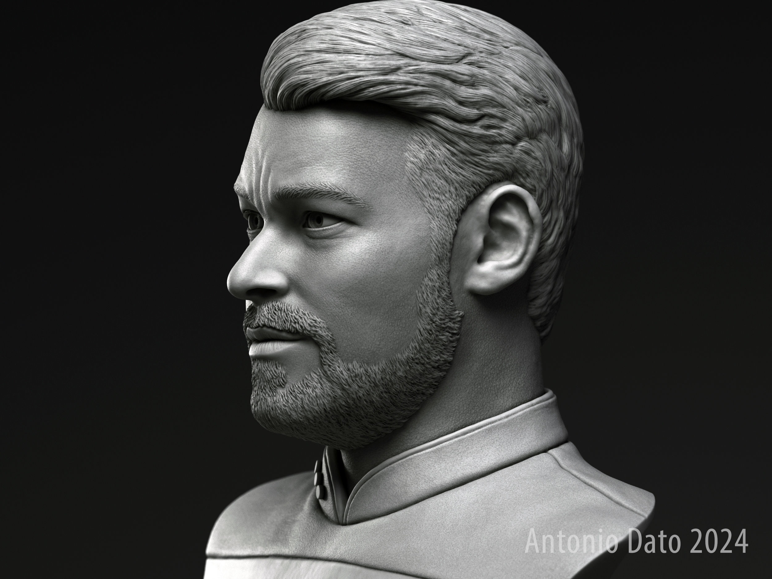 Jonathan Frakes as William Riker Bust Printable 3D Model 3D print model_8