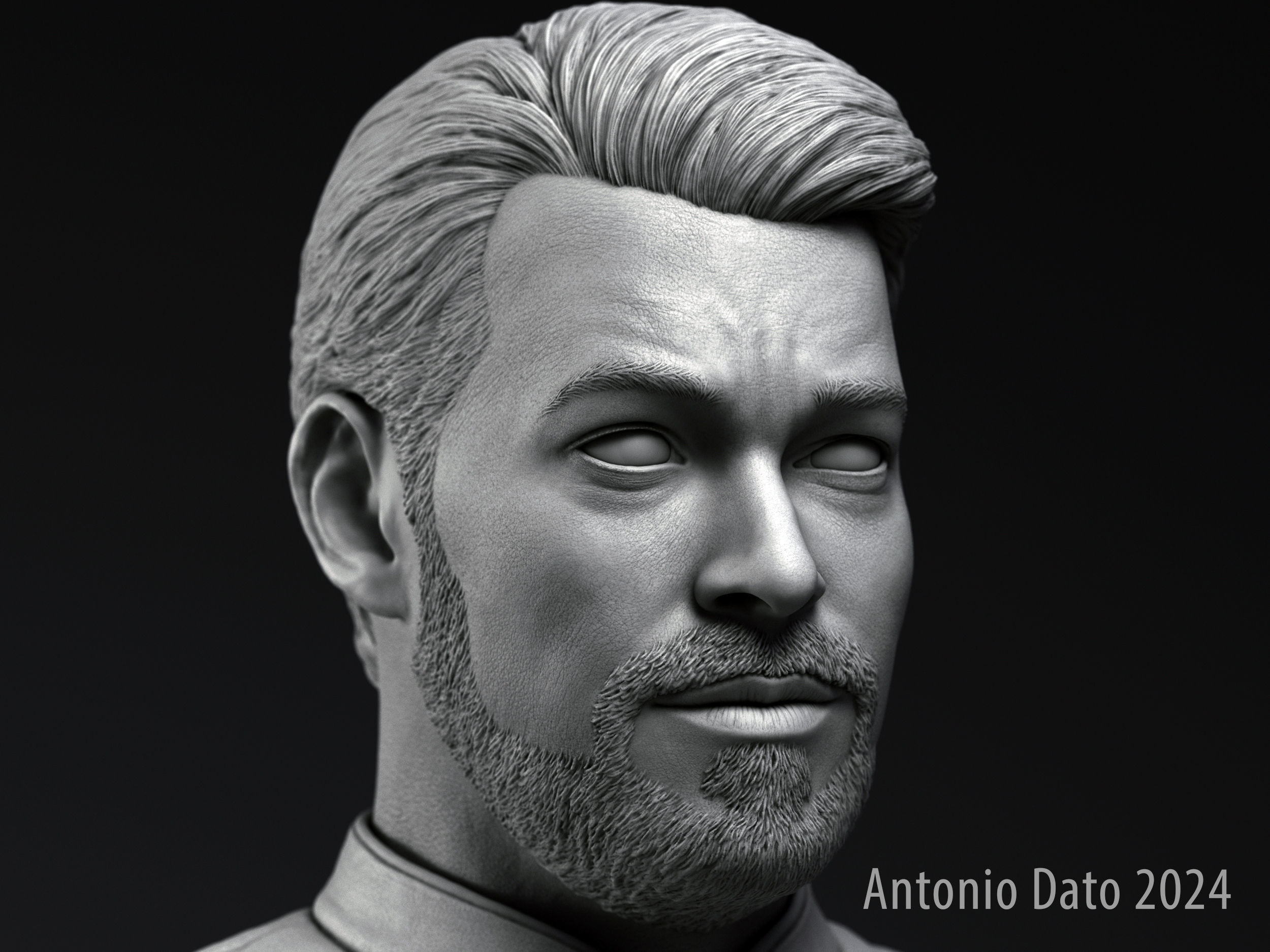 Jonathan Frakes as William Riker Bust Printable 3D Model 3D print model_1