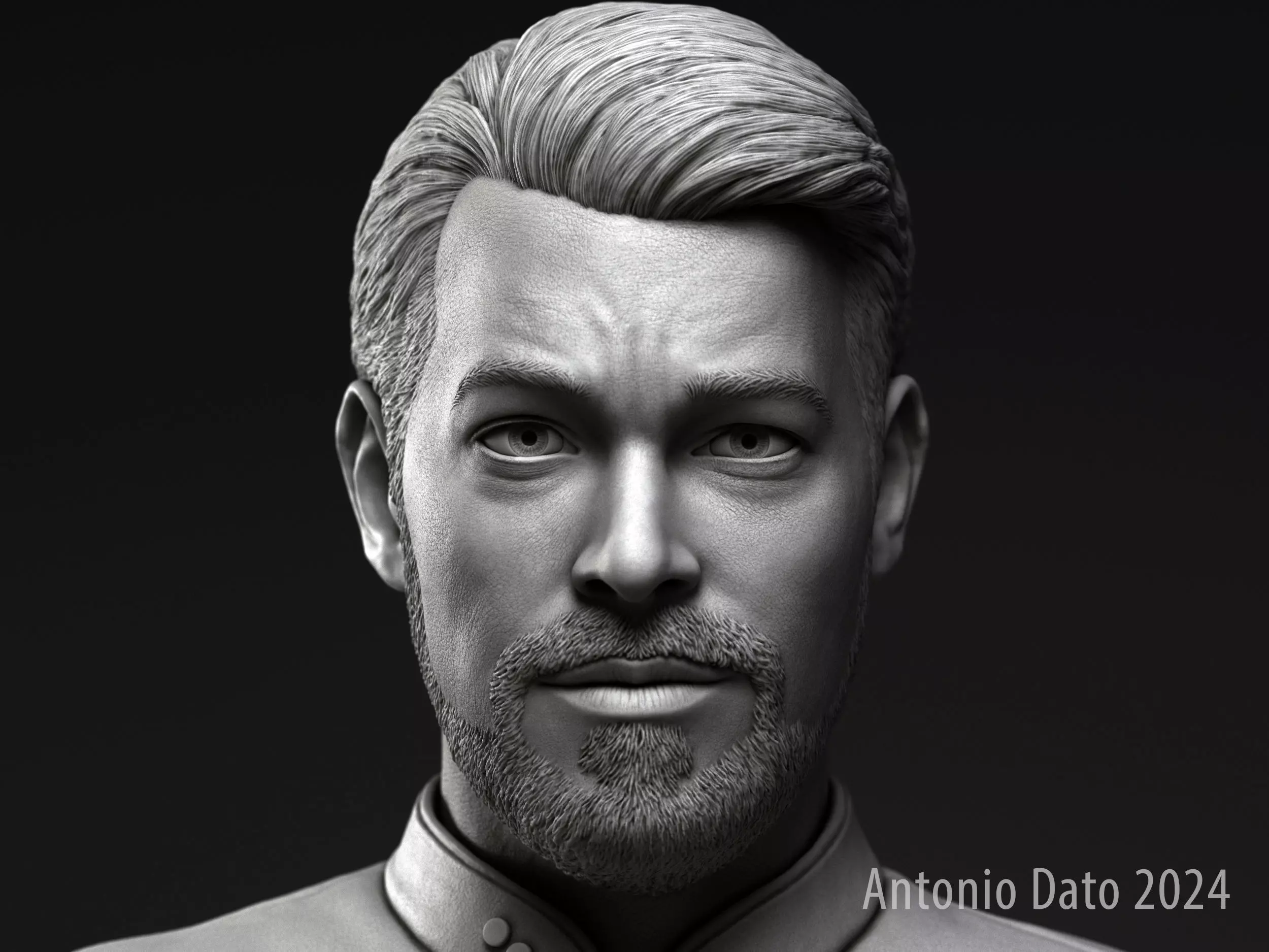 Jonathan Frakes as William Riker Bust Printable 3D Model 3D print model_0