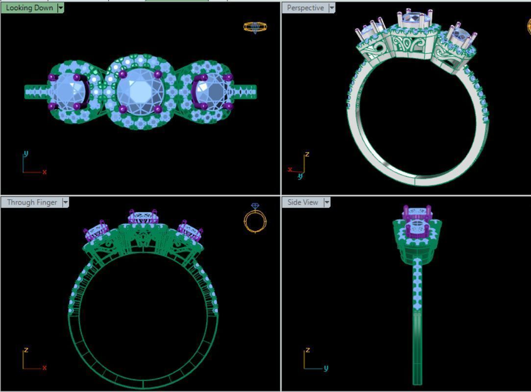 Gold ring 3D print model_6