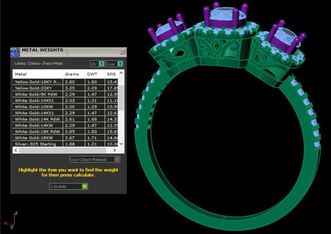 Gold ring 3D print model_7
