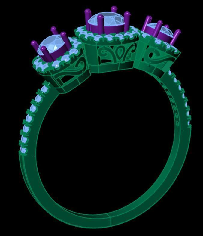 Gold ring 3D print model_3