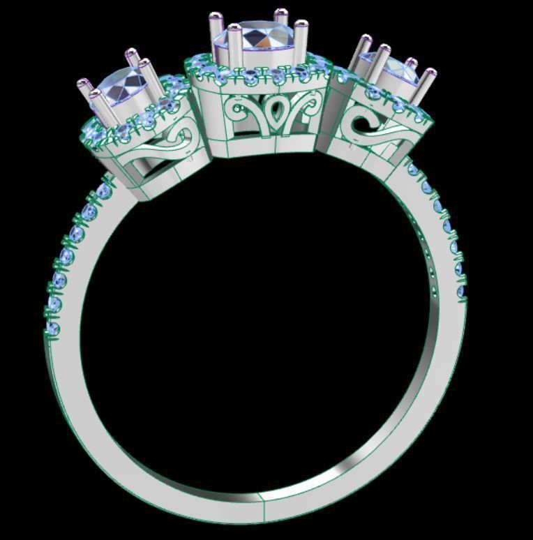 Gold ring 3D print model_4