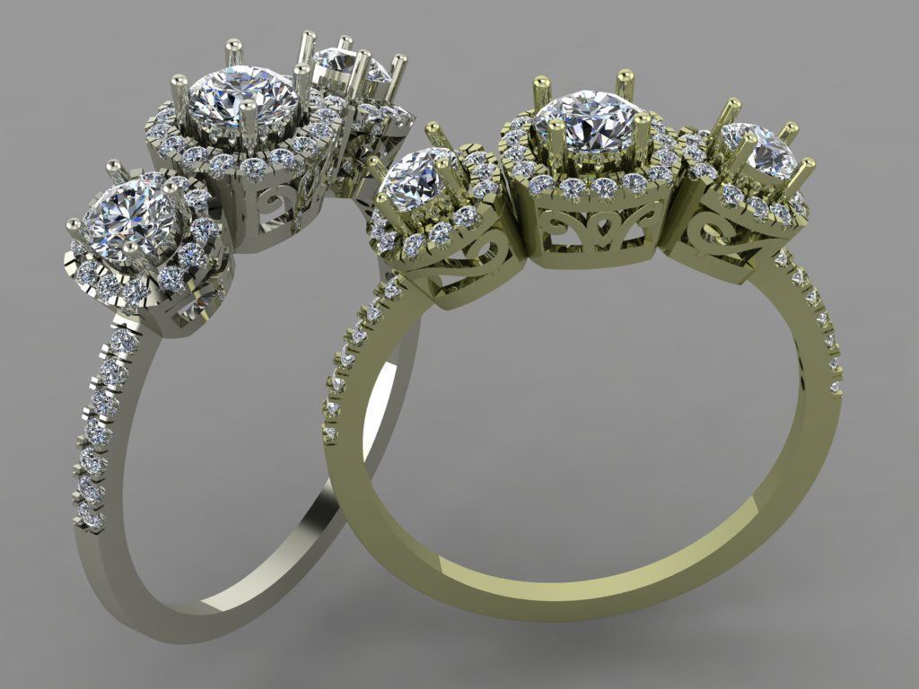 Gold ring 3D print model_1
