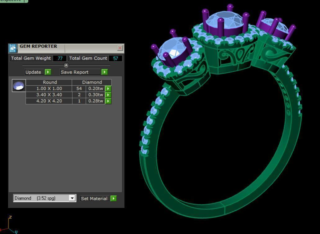 Gold ring 3D print model_8