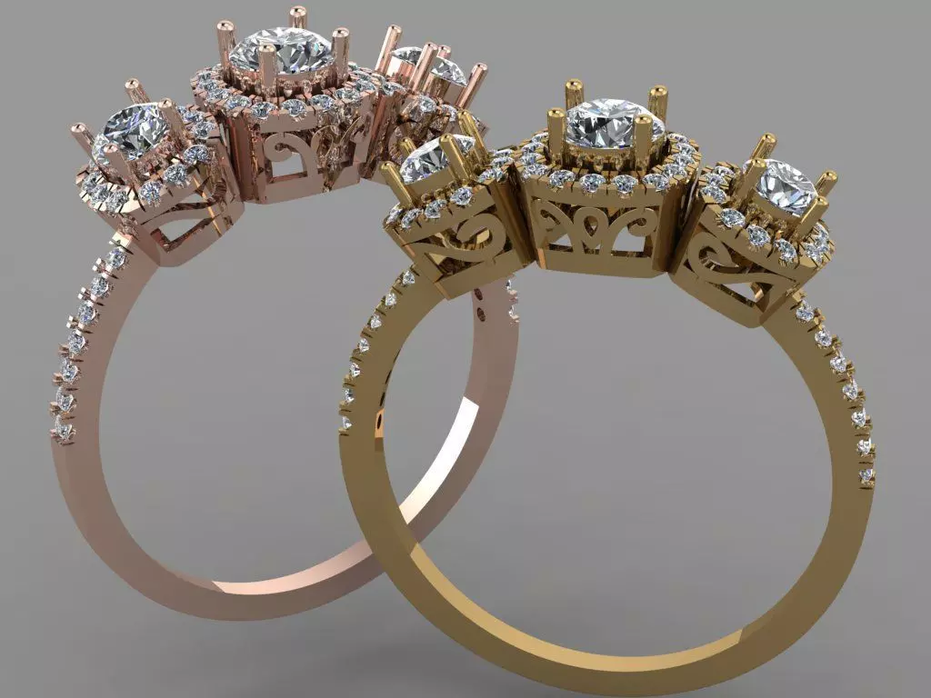 Gold ring 3D print model_0