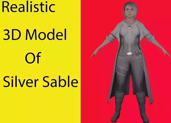 Silver Sable Low-poly 3D model