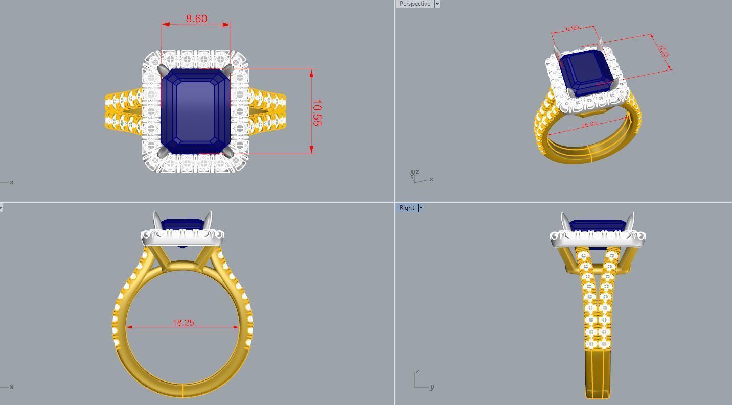 Ring  White Gold 3D print model_1