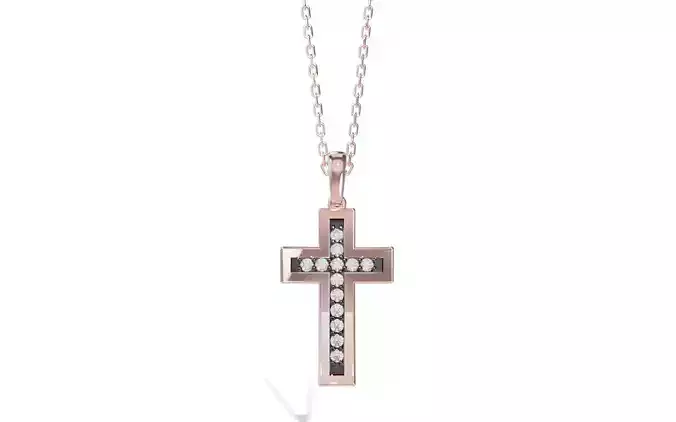TWO TONED CROSS PENDANT