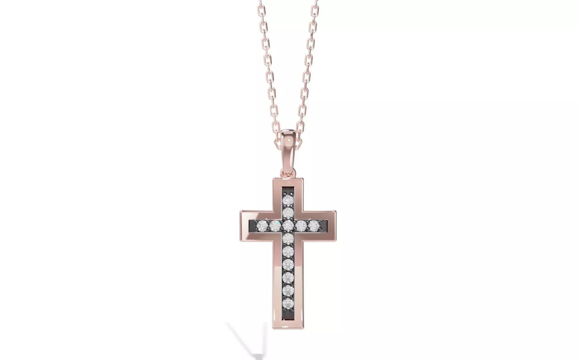 TWO TONED CROSS PENDANT 3D print model_0