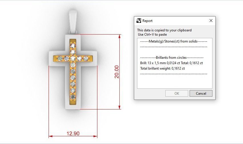 TWO TONED CROSS PENDANT 3D print model_3