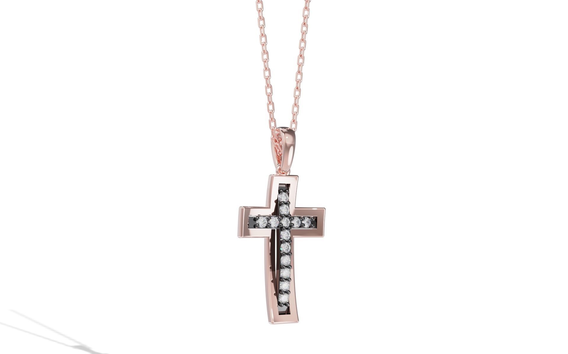 TWO TONED CROSS PENDANT 3D print model_1