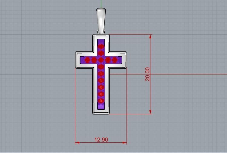 TWO TONED CROSS PENDANT 3D print model_5