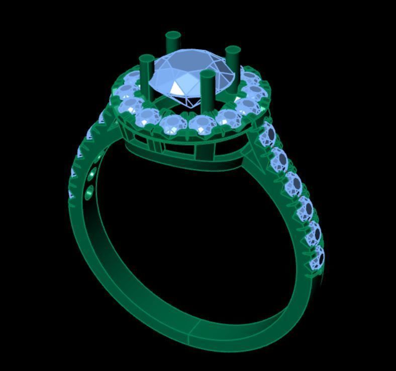 Gold ring 3D print model_6